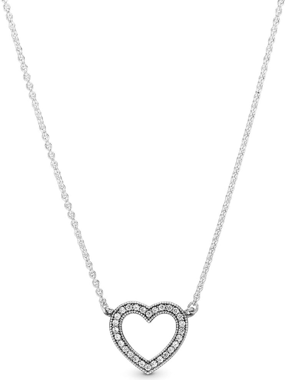 Pandora Sparkling Open Heart Necklace